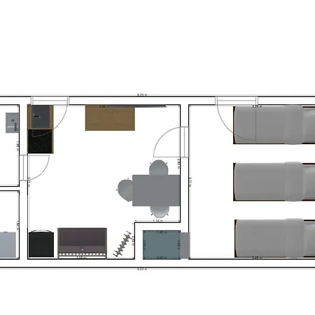 Emas 6 Mit 3 Einzelbetten, Kueche Apartment