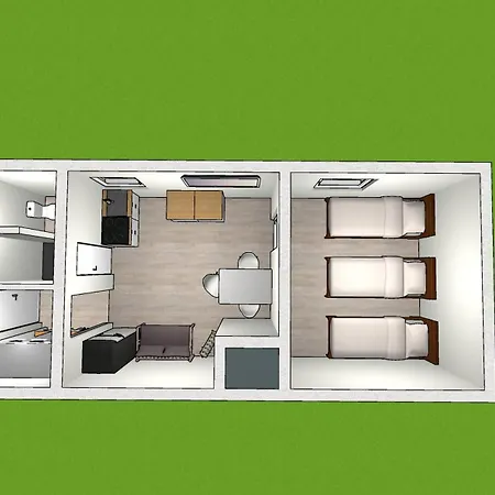Emas 6 Mit 3 Einzelbetten, Kueche Apartment Krefeld